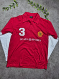 Scapa Sports Rugby Polo (L) Rot Weiß Vintage Y2K 90s Old Money