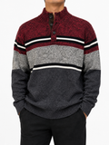 Chaps Knit Sweater Vintage Red Grey (L)
