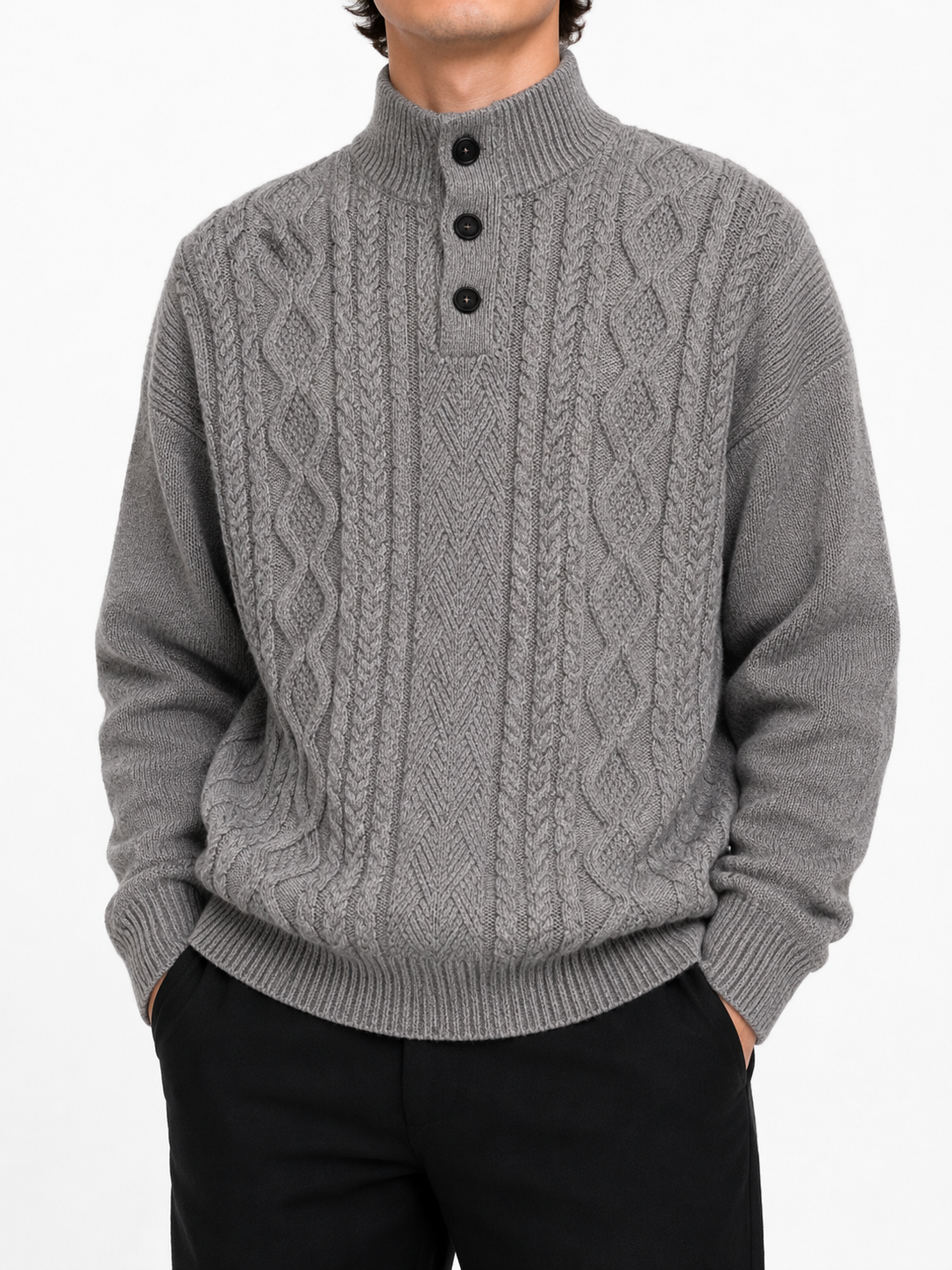 Chaps Vintage Knit Sweater Grey (S)