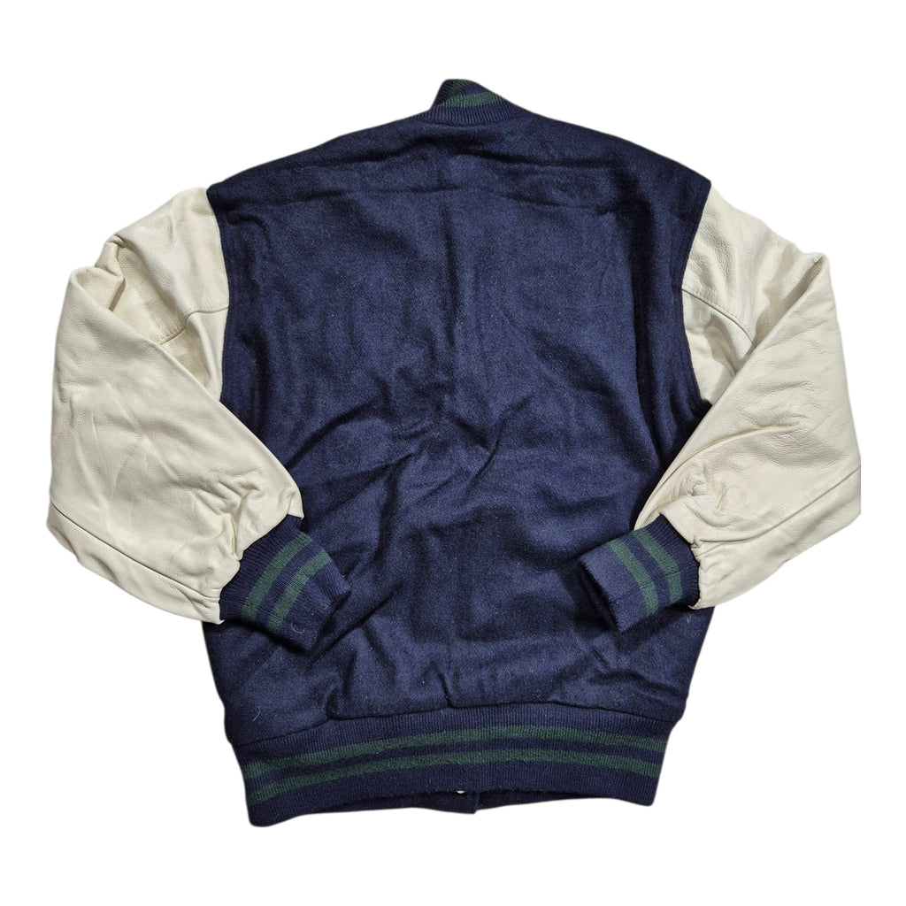 Vintage Arden Swartz Varsity College Jacket (XS) Lederärmel Navy 90s