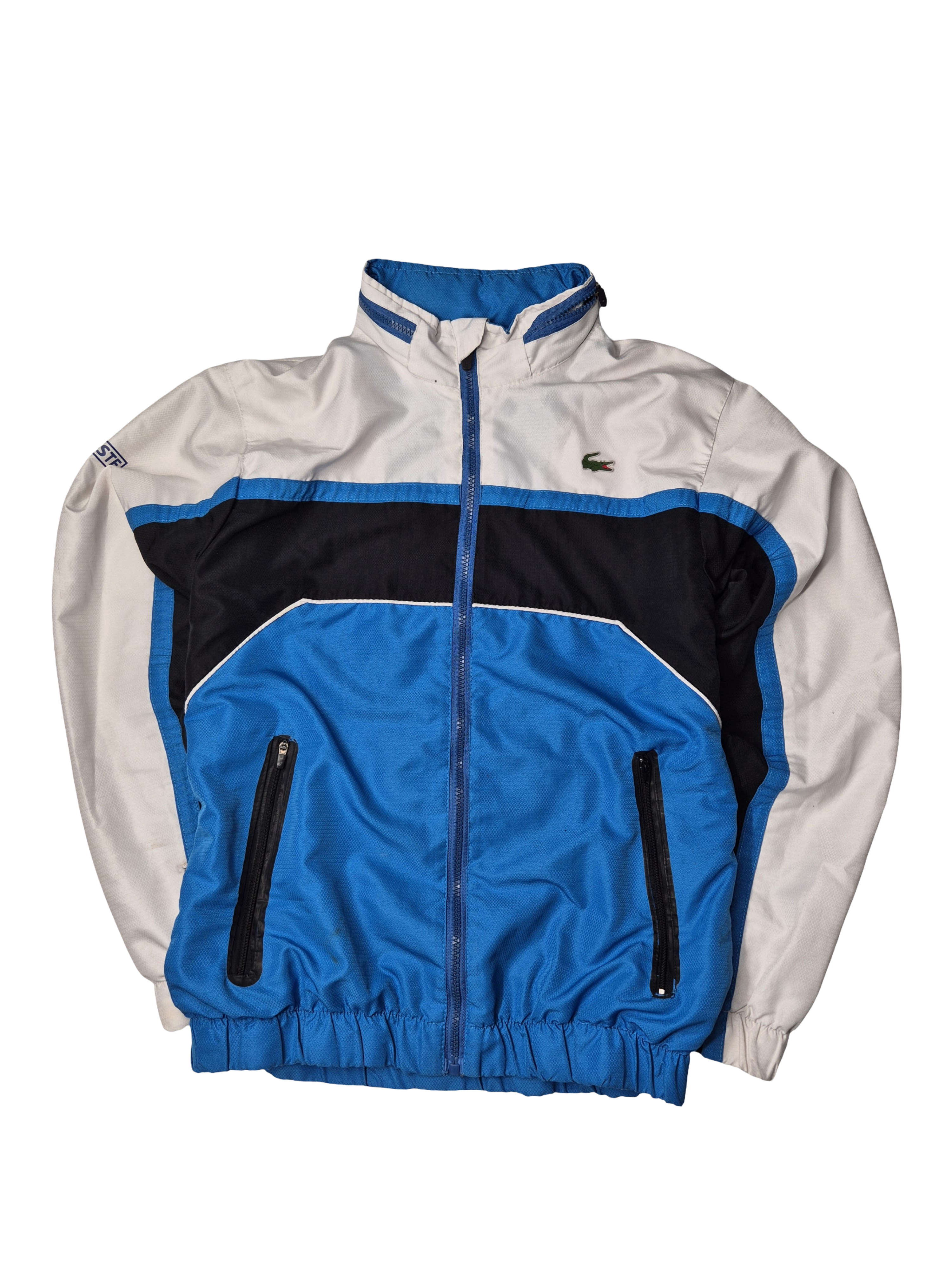 Lacoste Track Jacket Vintage White Blue Black (M)