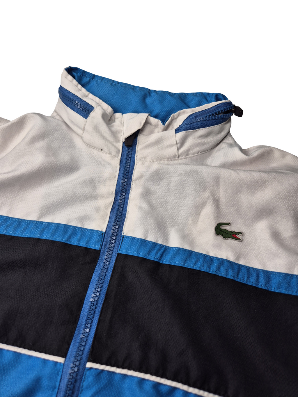Lacoste Track Jacket Vintage White Blue Black (M)