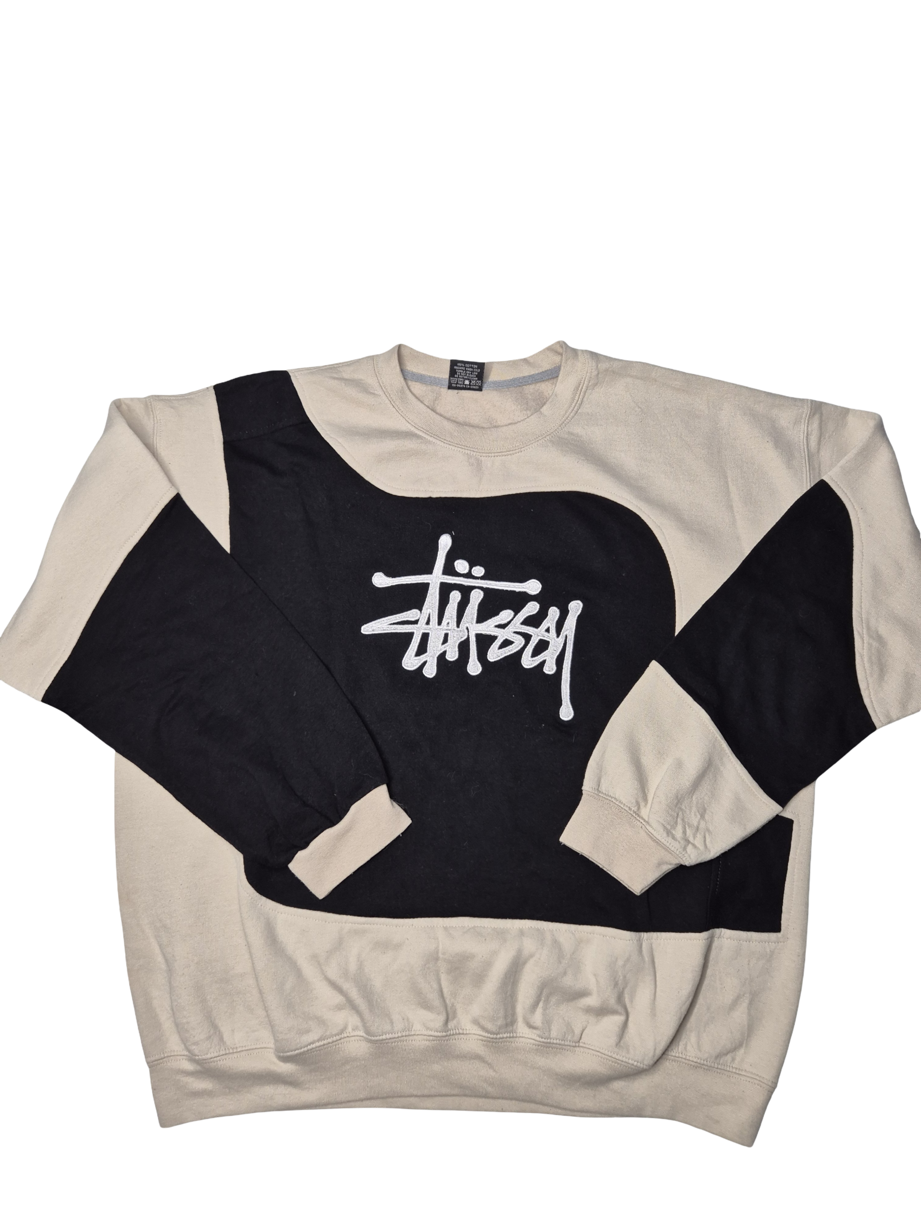 Stüssy Reworked Colorblock Sweater Black Beige (XL)