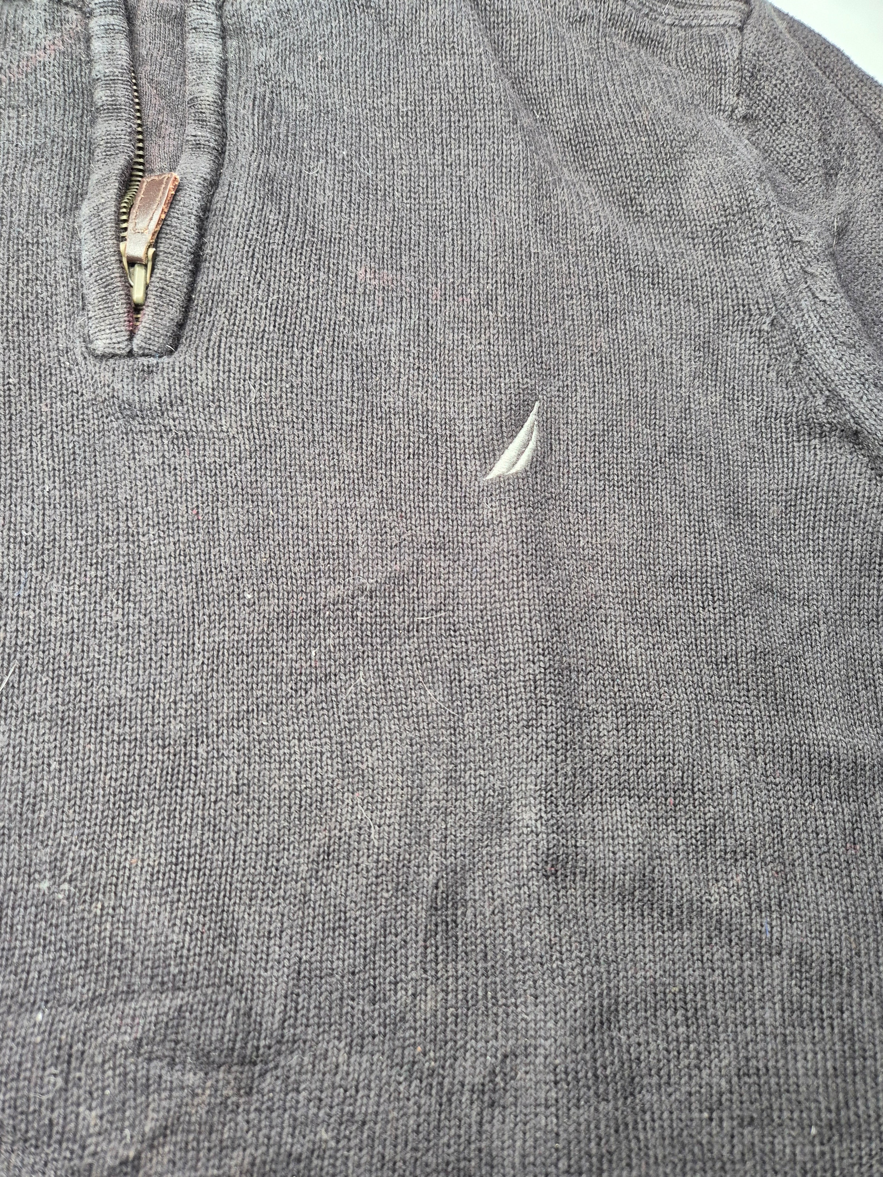 Nautica Quarter Zip Knit Sweater Vintage Black (M)