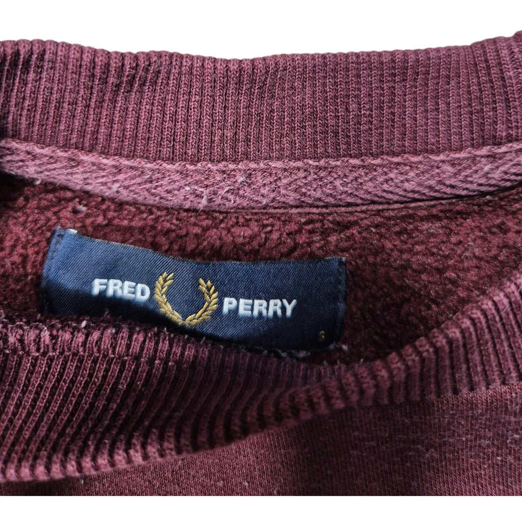 Fred Perry Colourblock Sweatshirt Bordeaux Weiß (S)