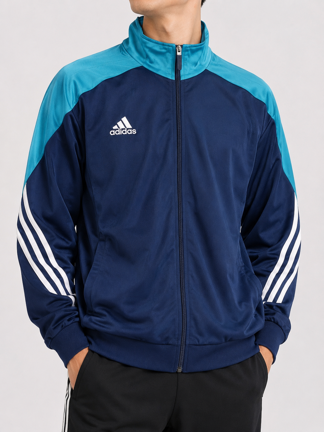 Adidas Track Jacket Blue Turquoise (L)
