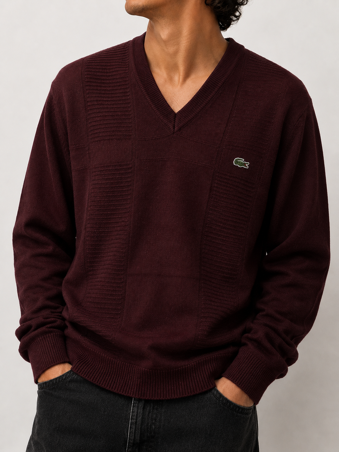 Lacoste Vintage Sweater Burgundy (M)