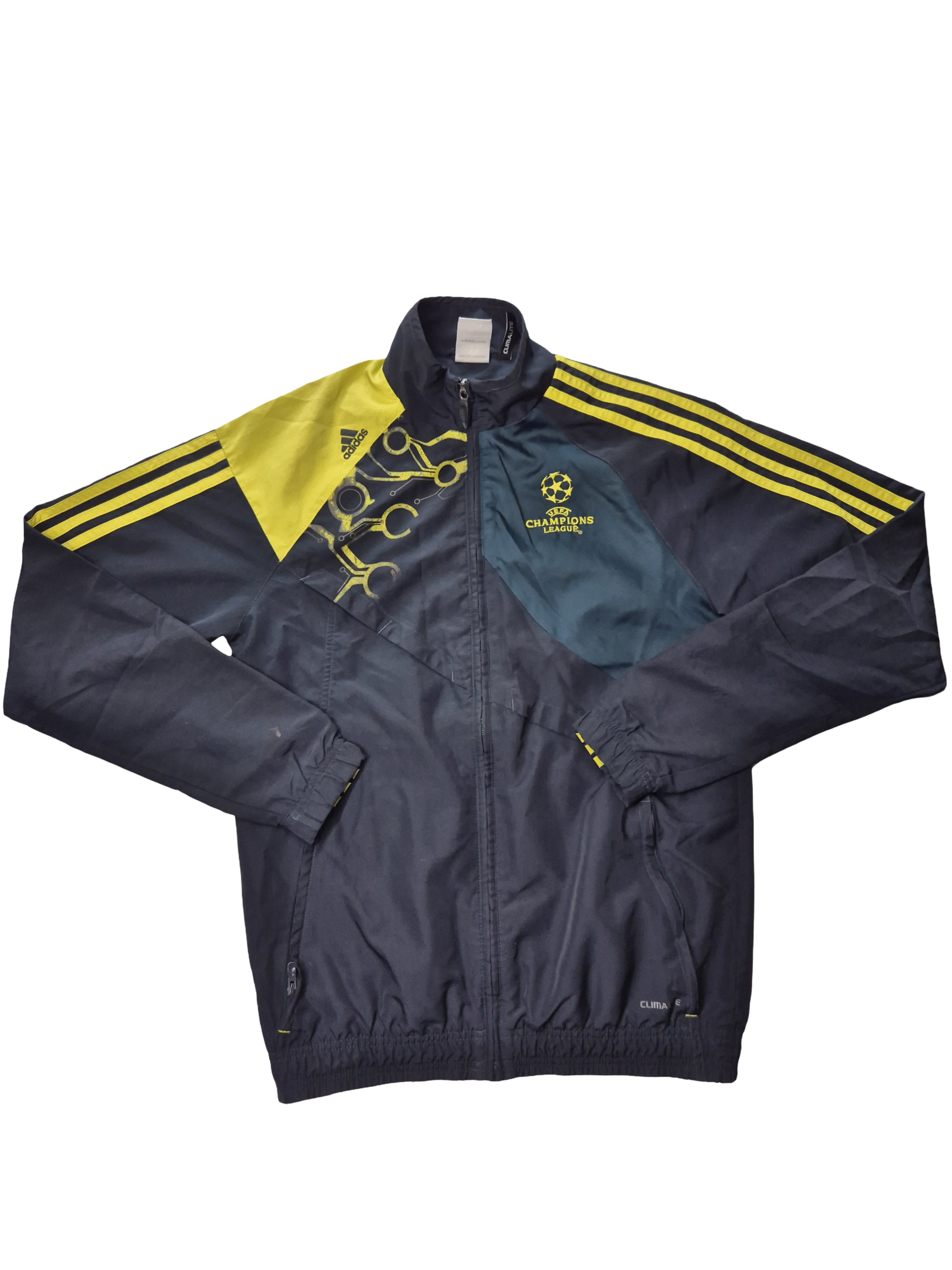 Adidas Track Jacket Vintage Blue Yellow Size XS