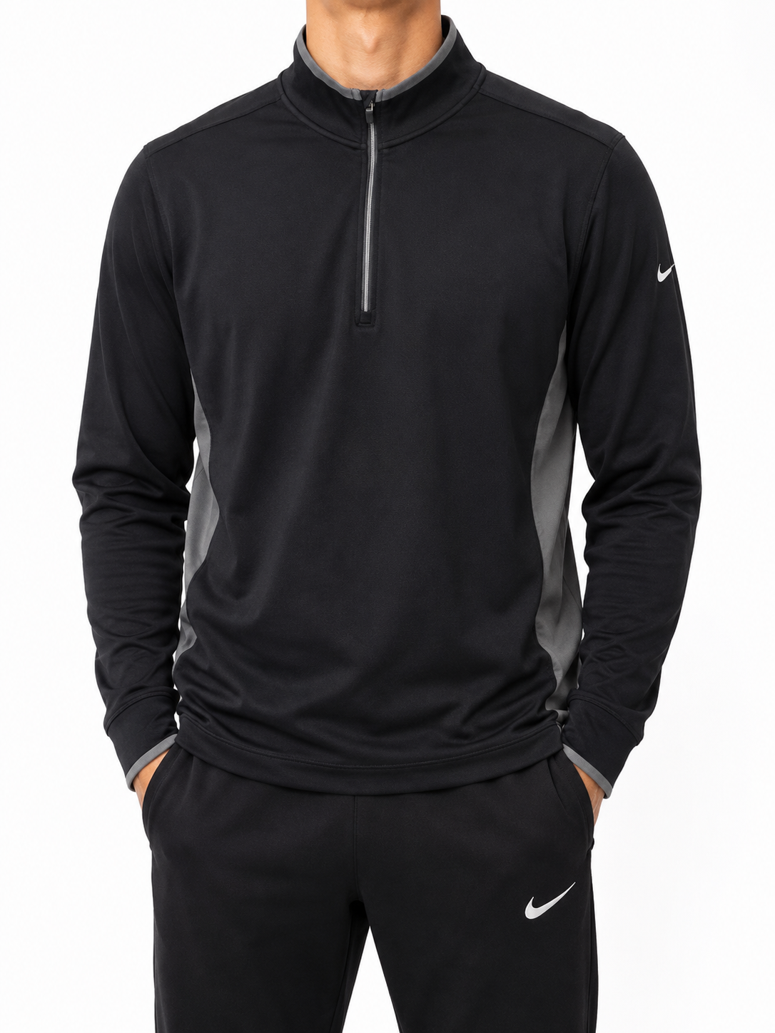 Nike Quarter Zip Training Top Black (M)