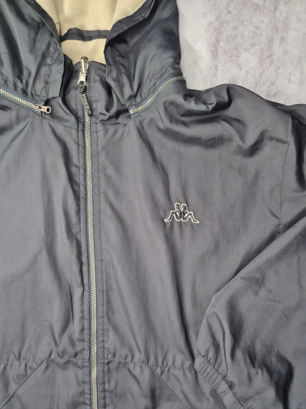 Vintage Kappa Windbreaker Jacket Black (L)