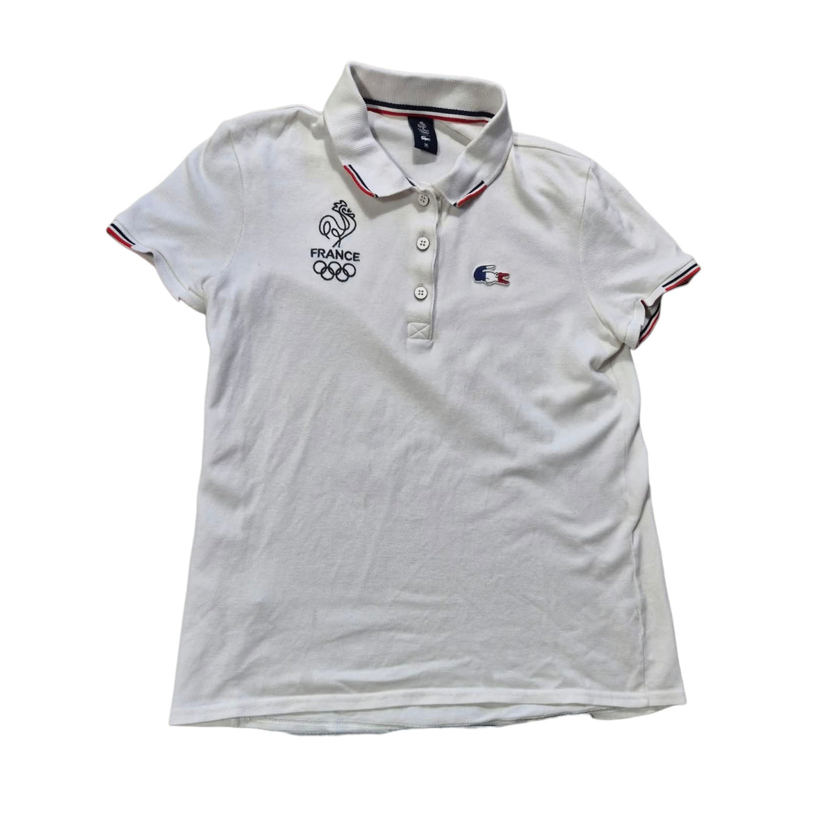 Lacoste France Olympic Polo Shirt Weiß Damen (S)