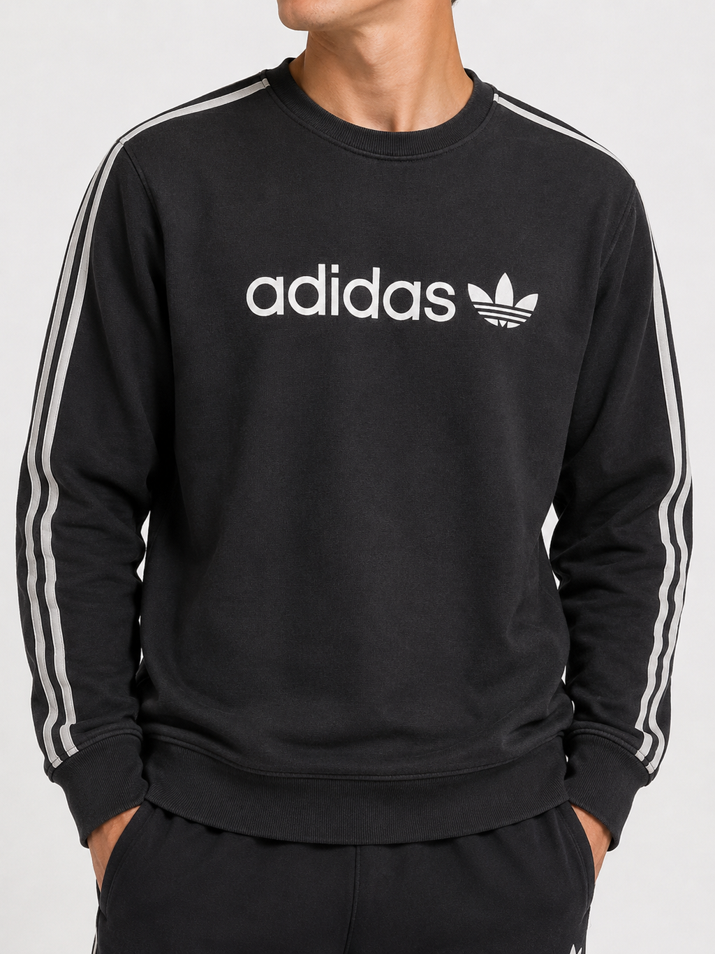 Adidas Sweatshirt Black White (M)