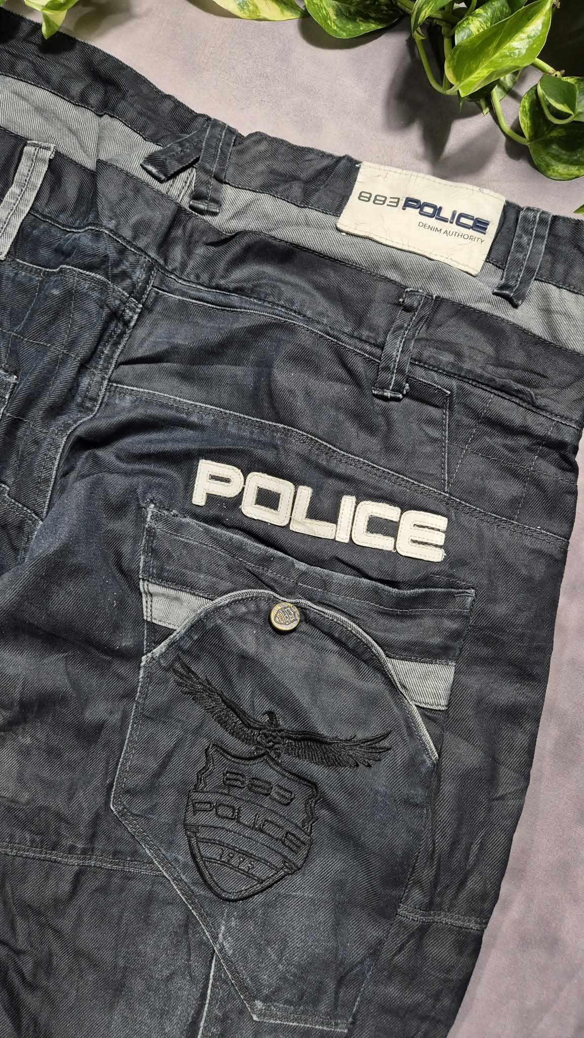 883 Police Y2K Baggy Cargo Jeans W40 Vintage 2000s Hip Hop Pasha Style