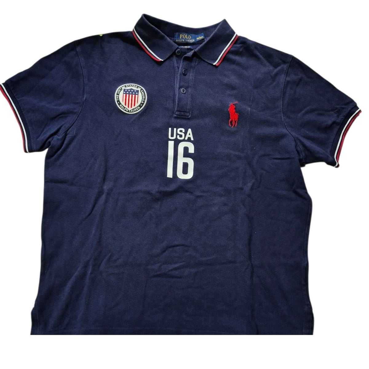 Polo Ralph Lauren USA 16 Polo Shirt Navy (L)